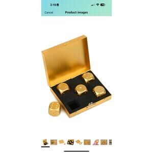 DS.DISTINCTIVE STYLE Aluminum Alloy Dice 5 Pieces 16mm Portable Metal Dices